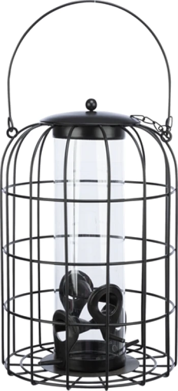 TRIXIE Voerdispenser voor Vogels met Gaasbescherming - Zwart - 1 stuk