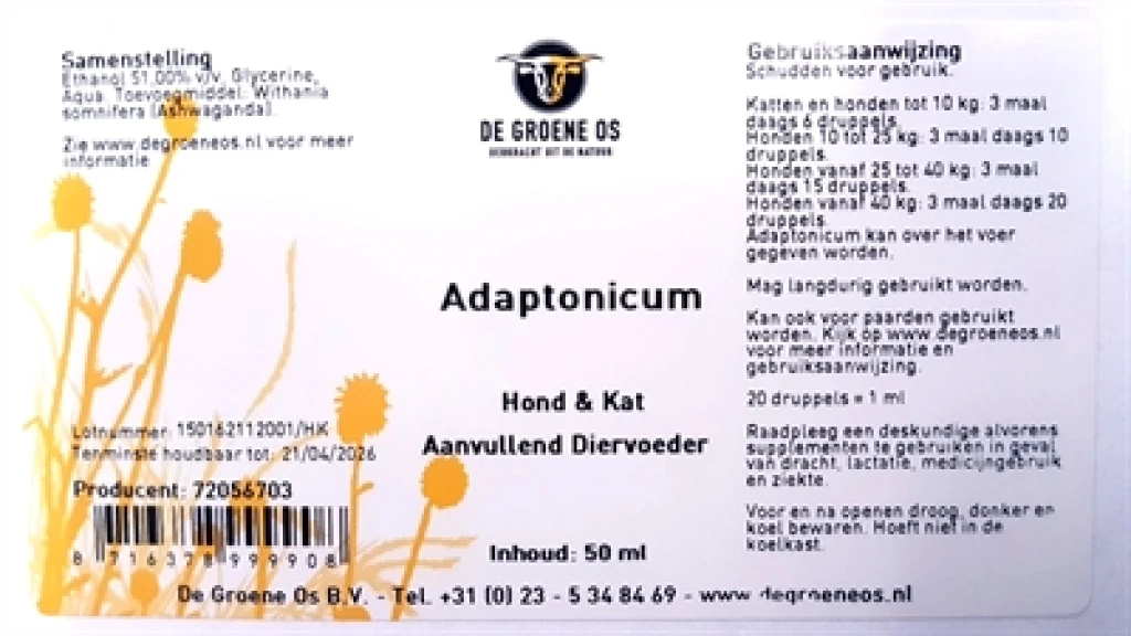 Hond Voedingssupplement Ashwaganda 50 ml