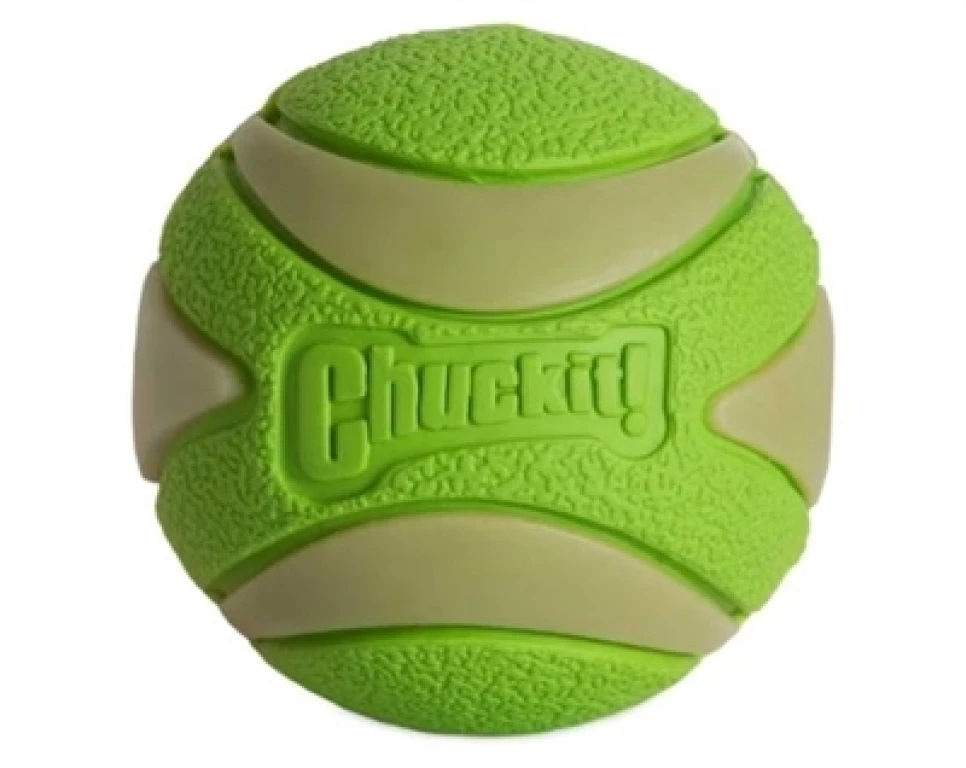 Chuckit Max Glow Ultra Squeekerbal Groen - 1 stuk - 6 cm