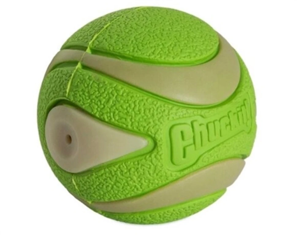Chuckit Max Glow Ultra Squeekerbal Groen - 1 stuk - 6 cm