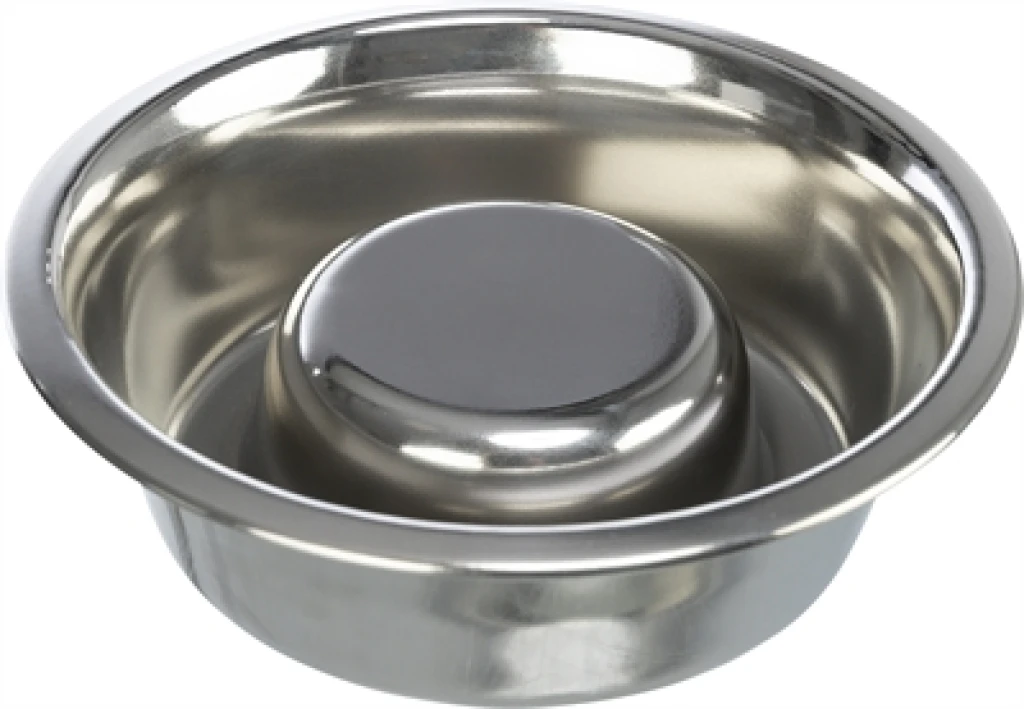 TRIXIE Slow Feeding Voerbak voor Honden RVS - 0,6 Liter - 1 stuk