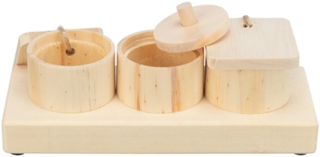 Trixie Intelligentiespel Snack Cups voor Konijnen en Ratten - Hout - 1 stuk