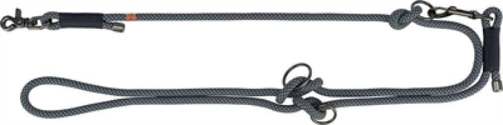 TRIXIE Soft Rope Hondenriem Verstelbaar Zwart/Grijs - 1 stuk