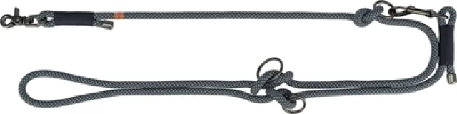 TRIXIE SOFT ROPE HONDENRIEM VERSTELBAAR ZWART / GRIJS