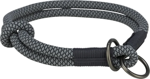TRIXIE HALSBAND HOND SOFT HALF-SLIP ZWART / GRIJS