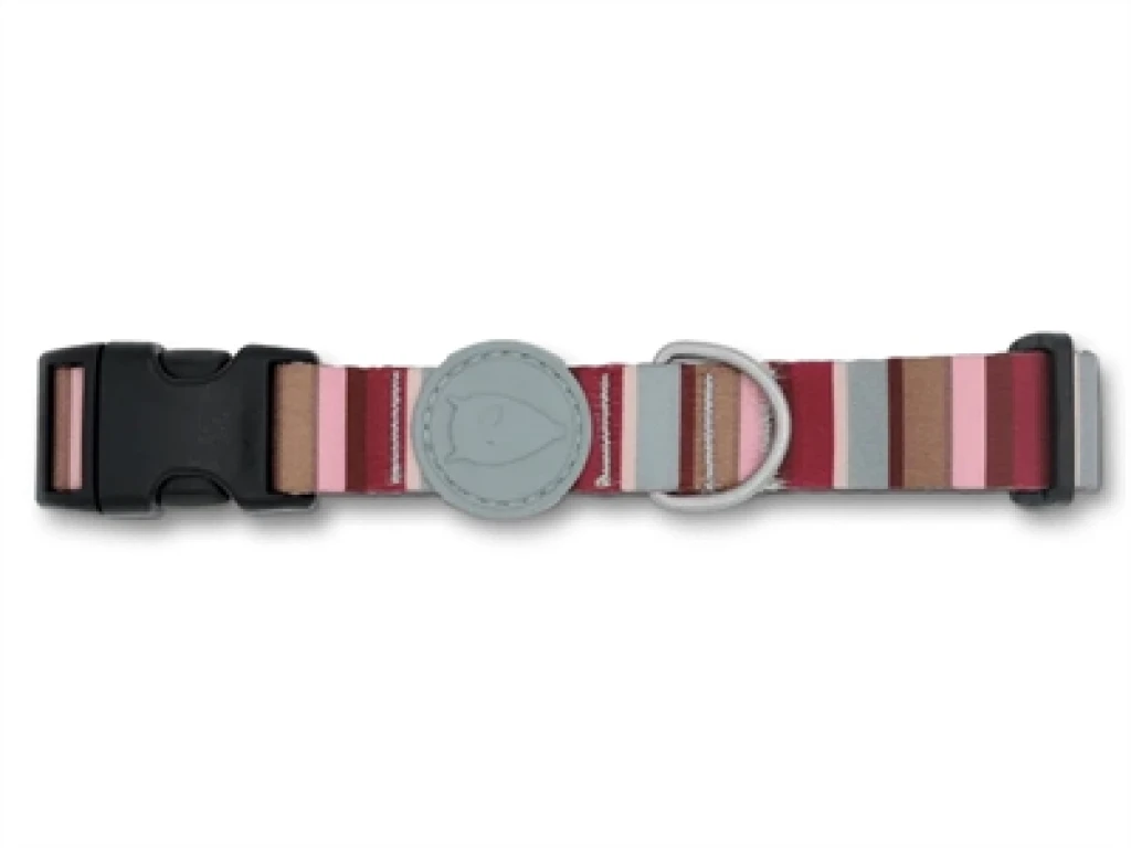 MORSO Hondenhalsband Gerecycled Skyline Rood/Roze - 30-42 x 1,5 cm - 1 stuk