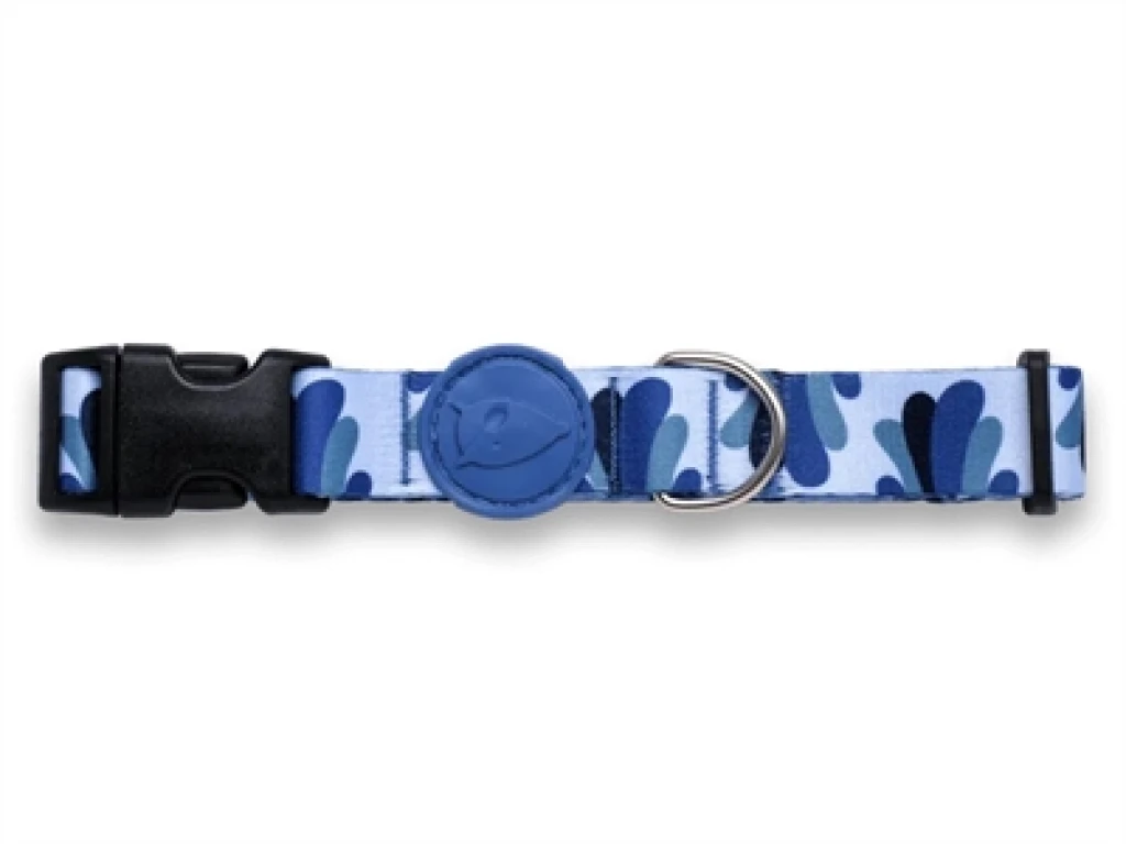 MORSO Hondenhalsband Gerecycled Splash Blauw - 30-42 x 1,5 cm - 1 stuk
