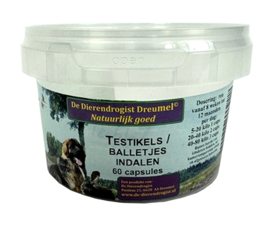 Hond Voedingssupplement Testikels Indalen 60 capsules