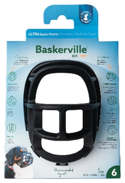Baskerville Ultra Muilkorf - Maat M - Zwart - 1 stuk