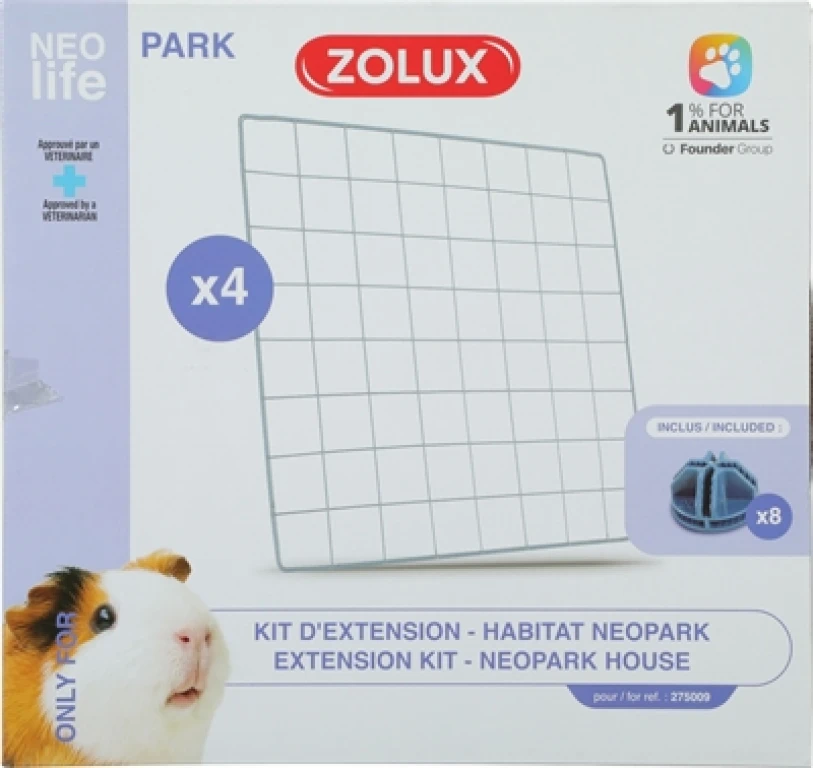 Zolux Neolife Neopark Uitbreidingsset Gaaspanelen - set van 4