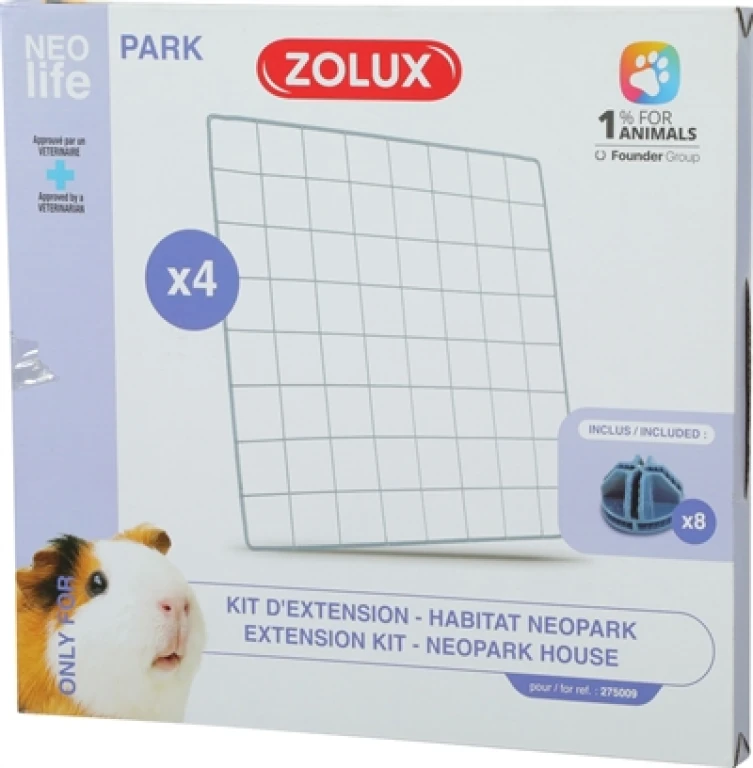 Zolux Neolife Neopark Uitbreidingsset Gaaspanelen - set van 4