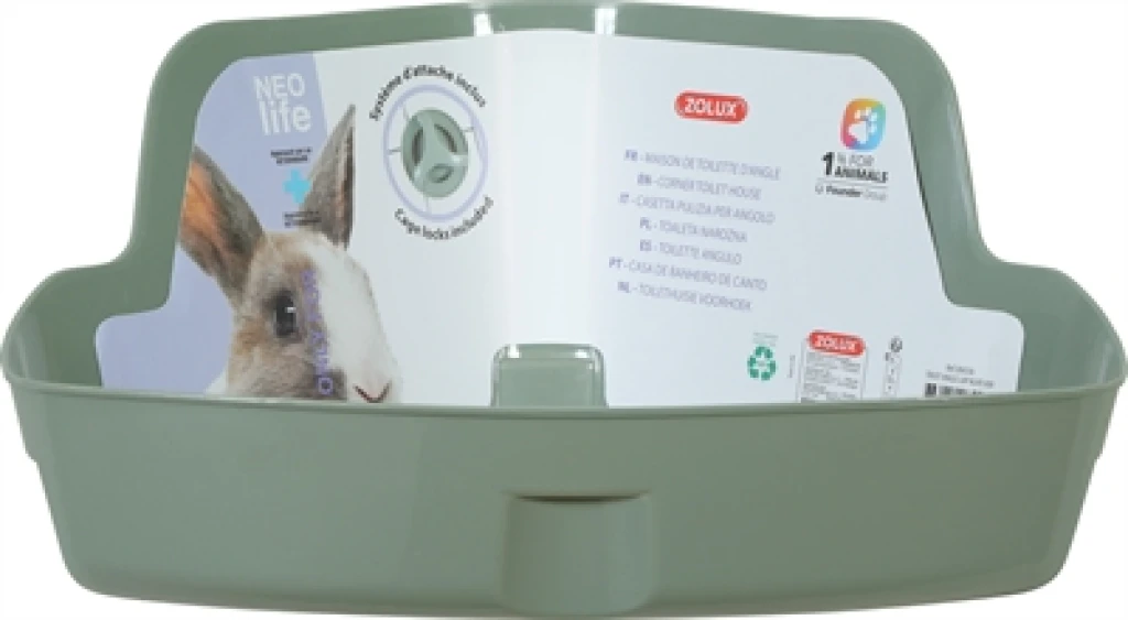 Hoektoilet Groen 42x31x21 cm voor konijnen, 1 stuk