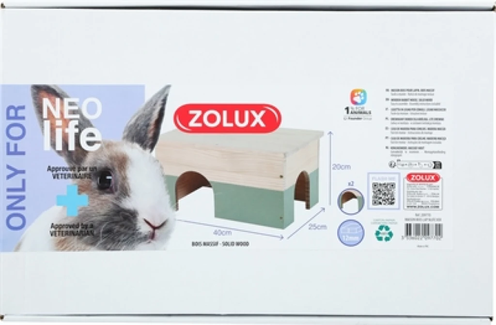 Konijnenhuisje Groen 40x25x20 cm - 1 stuk