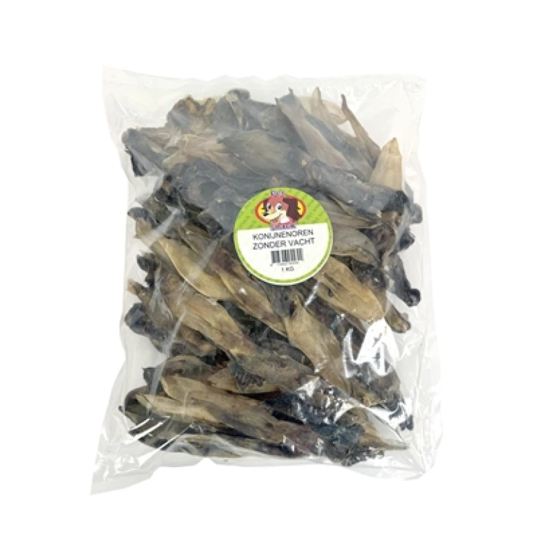 Petsnack Hondensnacks Konijnenoren Zonder Vacht 1 kg