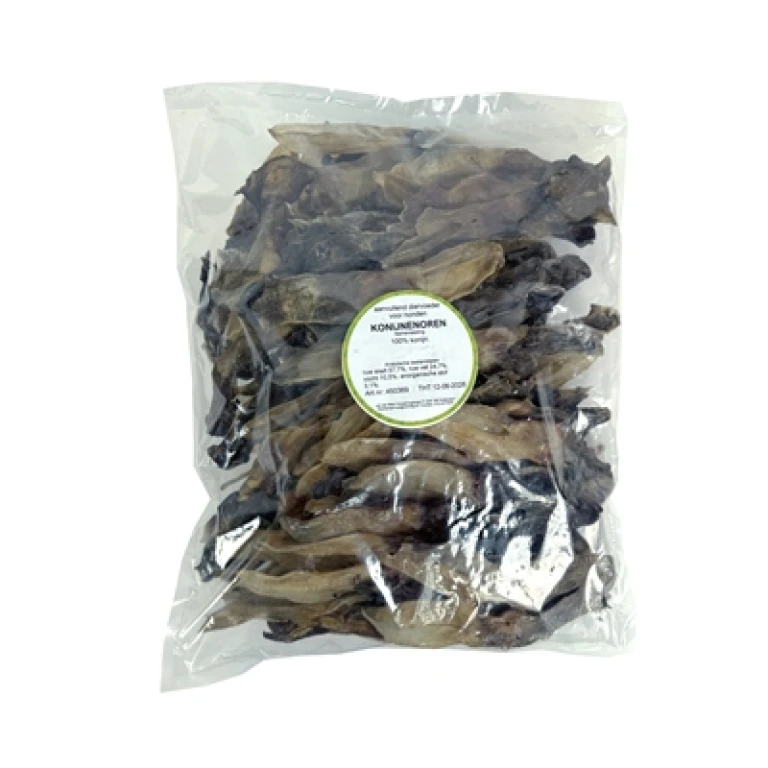 Petsnack Hondensnacks Konijnenoren Zonder Vacht 1 kg