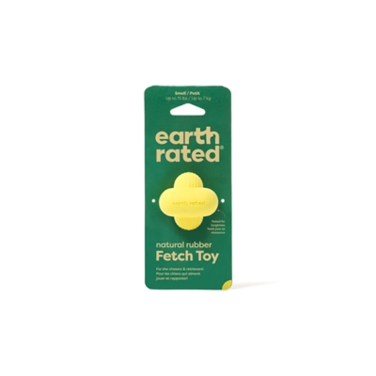 Earth Rated Fetch Toy Rubber Geel Hondenspeeltje - 1 stuk