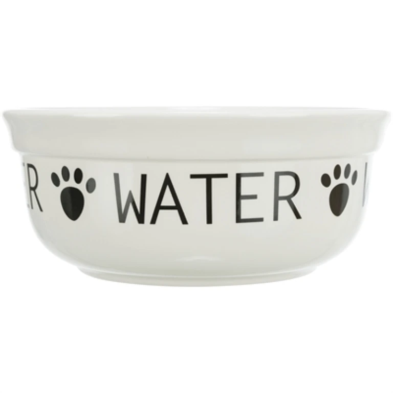Trixie Drinkbak voor Honden van Keramiek - Wit/Zwart - 1 stuk