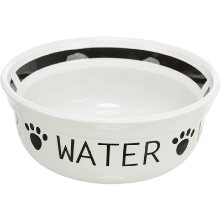 Trixie Drinkbak voor Honden van Keramiek - Wit/Zwart - 1 stuk