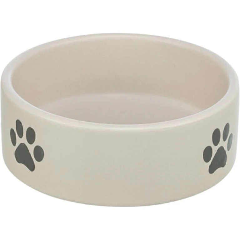 TRIXIE Voer- en Drinkbak voor Honden - Keramiek - Lichtgrijs - 1 stuk