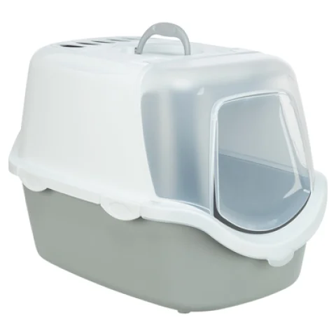 TRIXIE KATTENBAK VICO OPEN TOP MET KAP LICHTGRIJS / WIT