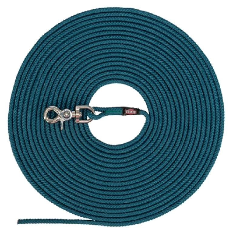 TRIXIE Hondenriem Sleeplijn Rond Petrol Blauw - 1 stuk - 10 meter