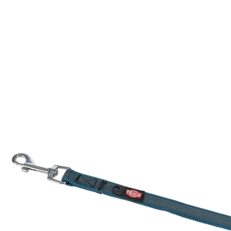 TRIXIE Hondenriem Sleeplijn met Rubber Anti-Slip Petrol Blauw S/M - 1 stuk