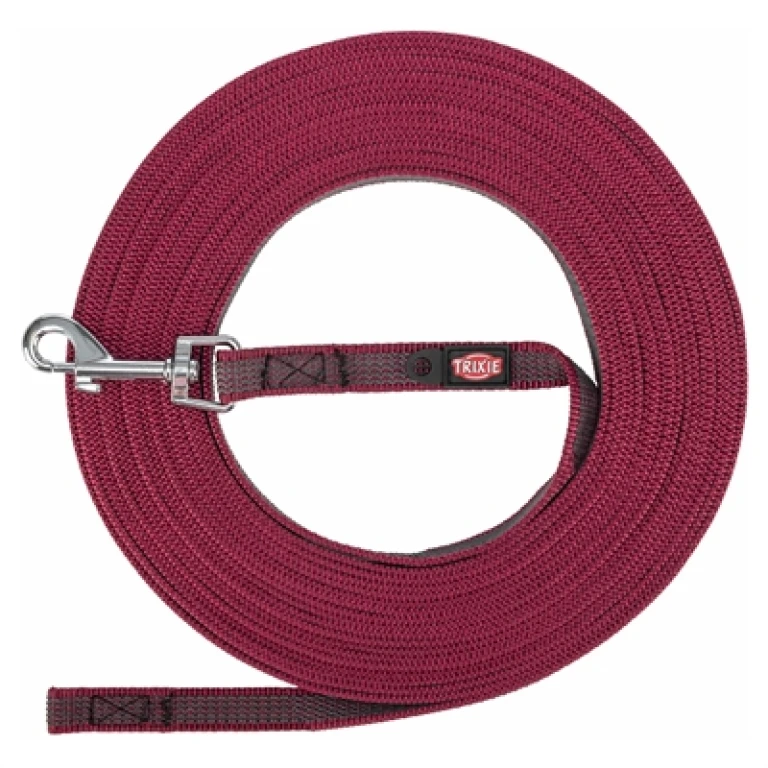 TRIXIE Hondenriem Sleeplijn met Rubber Anti-slip - Sangria Rood - 1 stuk