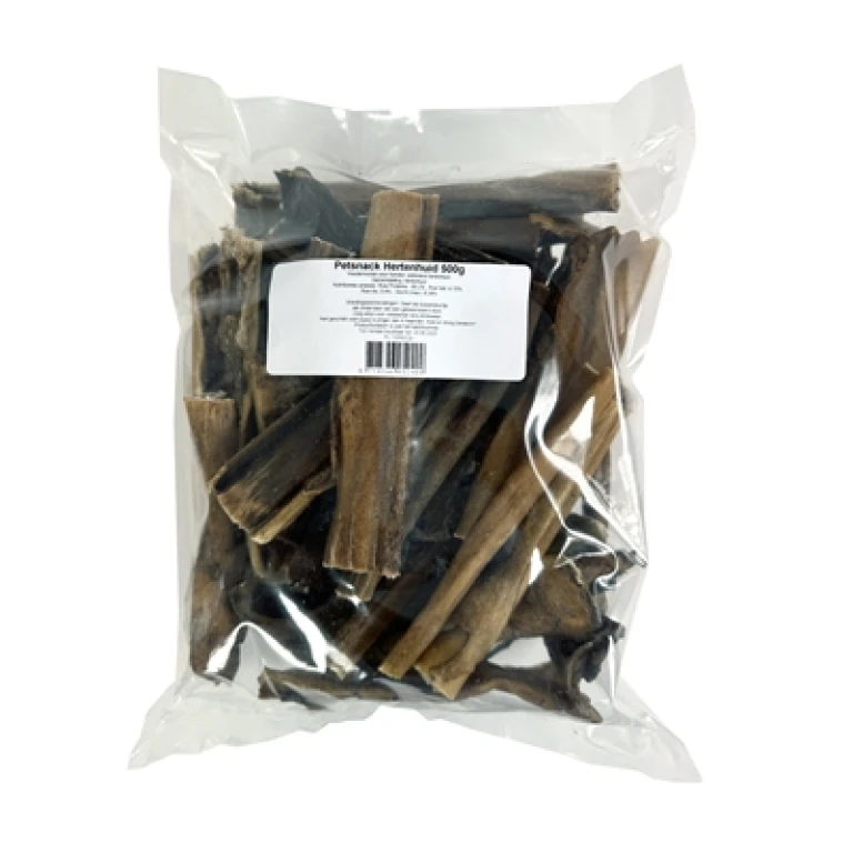 Hondensnacks Hertenhuid Zonder Haar 500 gram (1 stuk)