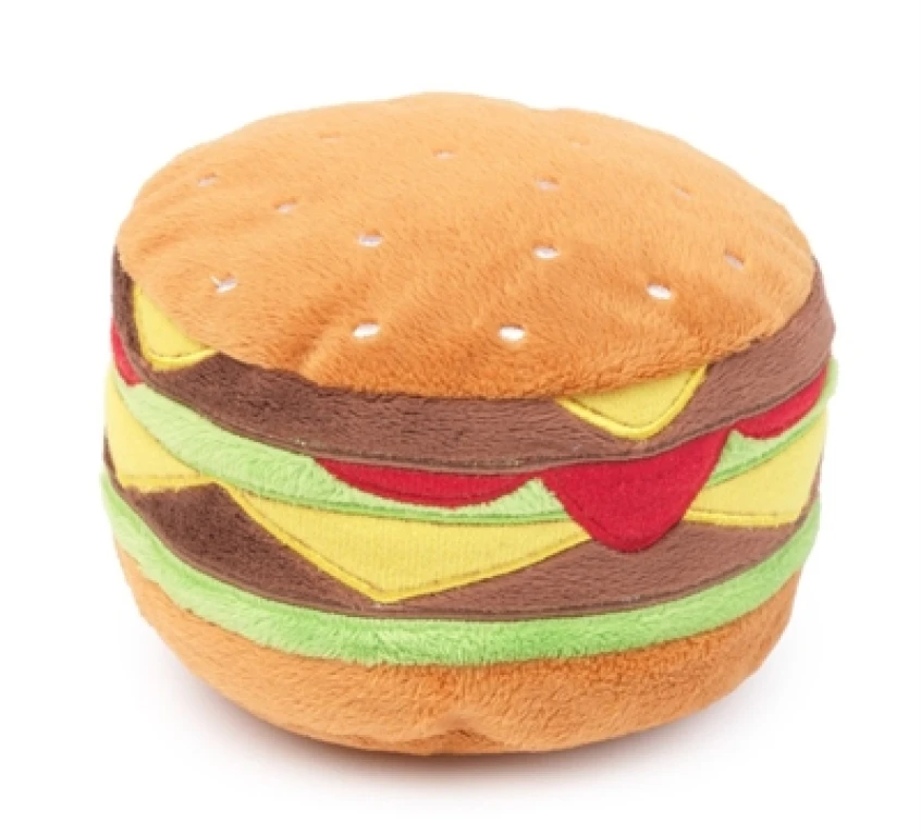 Hondenspeeltje Hamburger Bruin 9 cm - 1 stuk