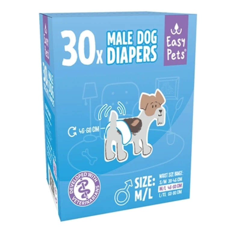 EasyPets Hondenluiers Reu M/L 30 stuks