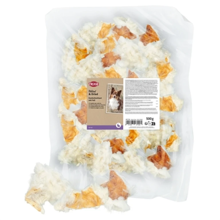 Hondensnack Konijnenhuid met Vacht 500 gr