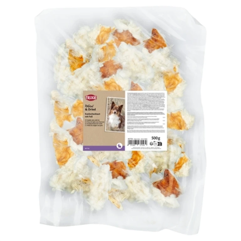 Hondensnack Konijnenhuid met Vacht 500 gr
