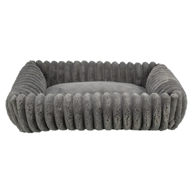 TRIXIE Hondenmatras Lonni Ribfluweel Hoekig Grijs 100x70 cm - 1 stuk