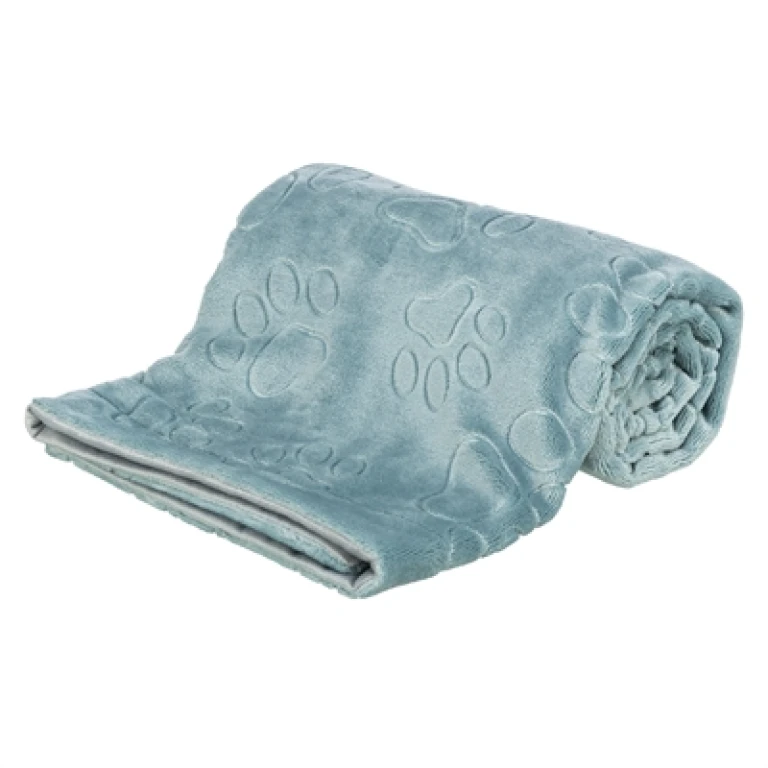 TRIXIE Hondendeken Barry Softpluche Blauw/Grijs - 1 stuk (100x75 cm)