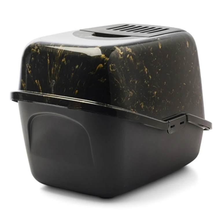Savic Kattenbak Nestor Marble Zwart/Goud 56x39x38,5 cm