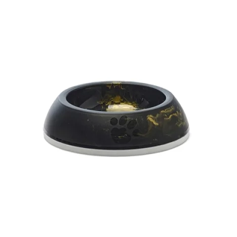 SAVIC VOERBAK KAT DELICE MARBLE ZWART / GOUD