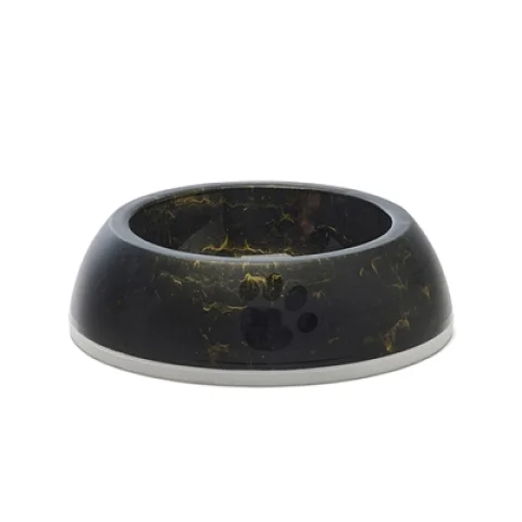 SAVIC VOERBAK DELICE 2 MARBLE ZWART / GOUD