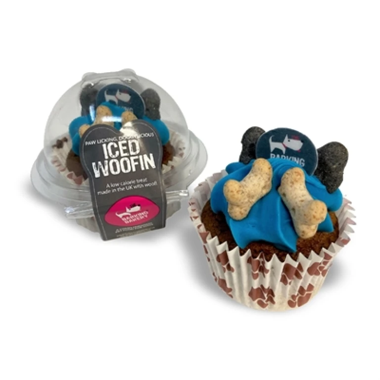 Hondensnack Carob Cupcake met Blauw Glazuur 77g 1 stuk