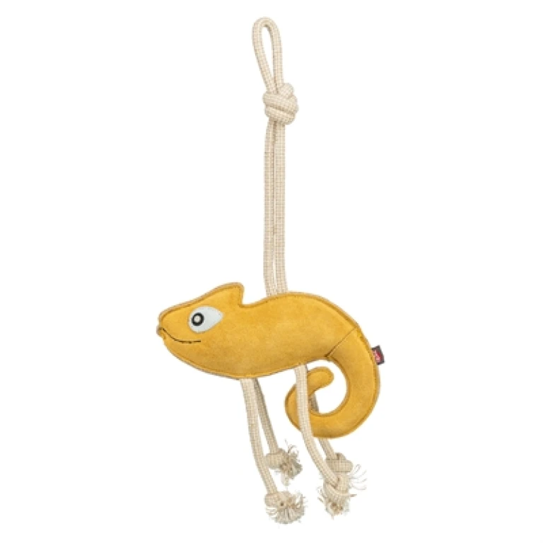 Hondentrainingsspeelgoed Kameleon Leer met Touw 45 cm