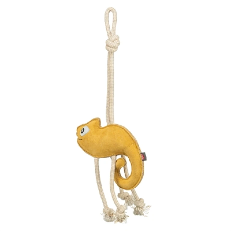 Hondentrainingsspeelgoed Kameleon Leer met Touw 45 cm