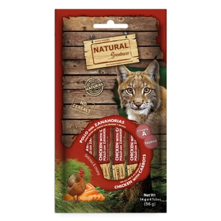 Kat Snacks Kip met Wortel Vision Support - set van 4