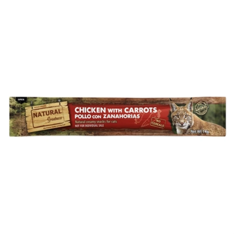 Kat Snacks Kip met Wortel Vision Support - set van 4