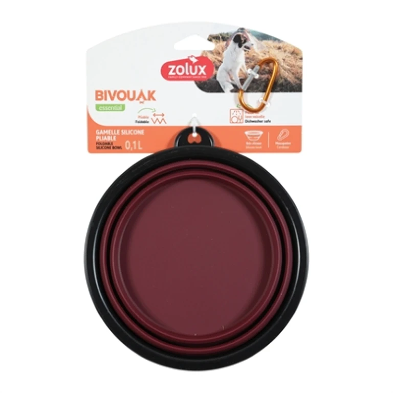 ZOLUX Bivouak opvouwbare voerbak voor honden - Rood - 1 stuk