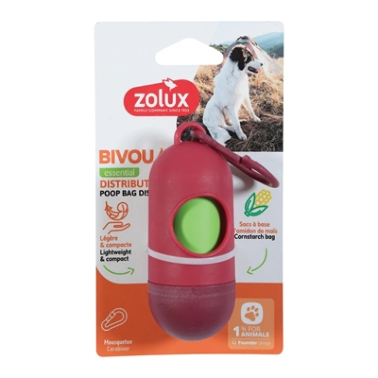 Zolux Poepzakhouder Rood 4x4x14 cm (1 stuk)