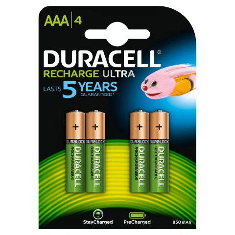 Duracell oplaadbare batterij NiMH AAA A4 800mAh - 05007337