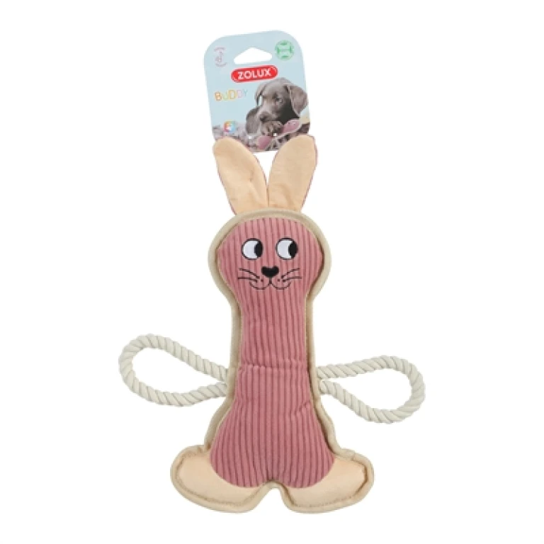 Zolux Buddy Konijn Pluche Hondenspeeltje - Roze - 1 stuk