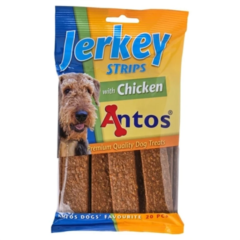 Hondensnacks Jerkey Strips Kip - Set van 20 stuks