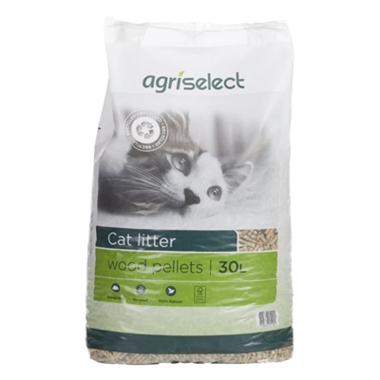 Agriselect Kattenbakvulling Wood Pellets 30 liter