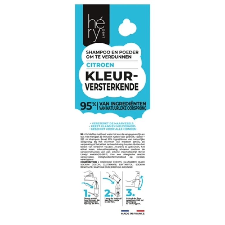 HERY Kleurversterkende Shampoo Poeder voor honden, 25 gr