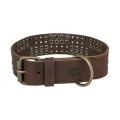 Trixie Rivet Rustic Hondenhalsband Vetleer Donkerbruin M - 1 stuk